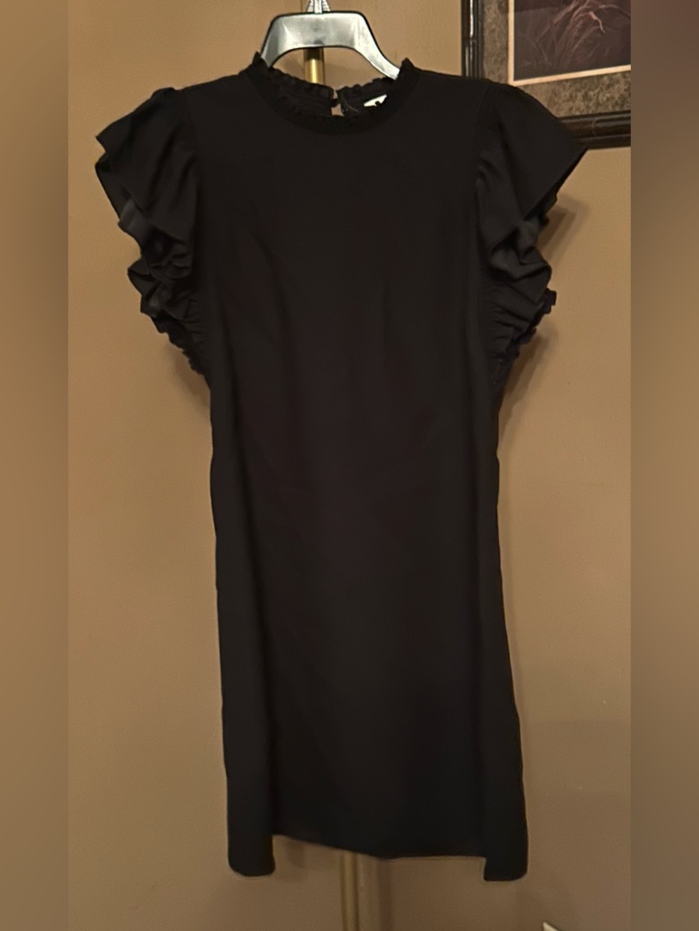 Kate Spade Black Ruffle Sleeve Mini Dress new without tag